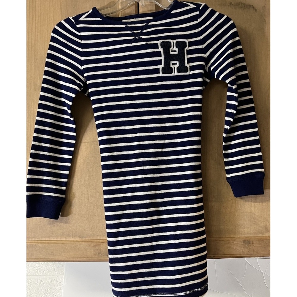 Tommy Hilfiger‎ Girls Knit LS Dress Sz 12 Blue/White Stripe NWT